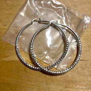Super light weight! 2.5” silver hoops
